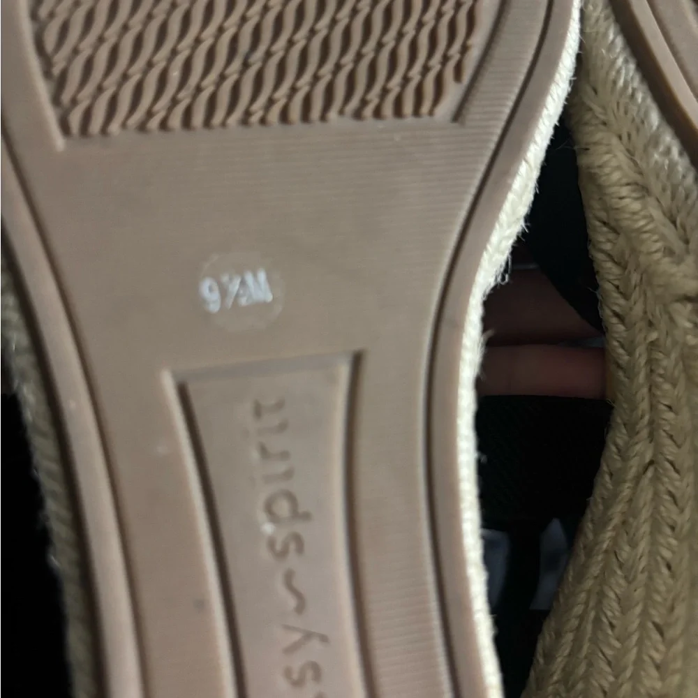 Easy Spirit Black Espadrille Wedge Sandals